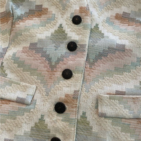 Vintage The Narragansett Southwestern Pastel Stripe Back Suit Vest size Medium - Picture 2 of 7